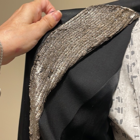 ADAM LIPPES OVERSIZED STATEMENT TUXEDO PIECE EMBELLISHED WOOL ELASTANE NWOT 2 - Picture 7 of 17